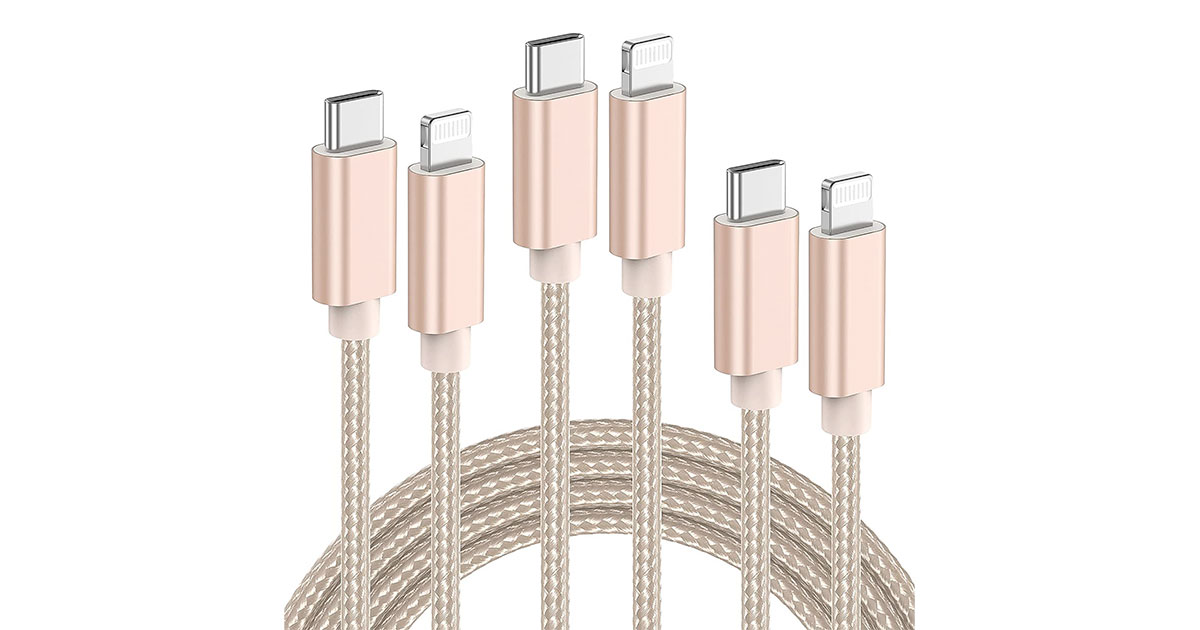 Amazon:USB C to Lightning Cable (3 PACK)只賣$8.49