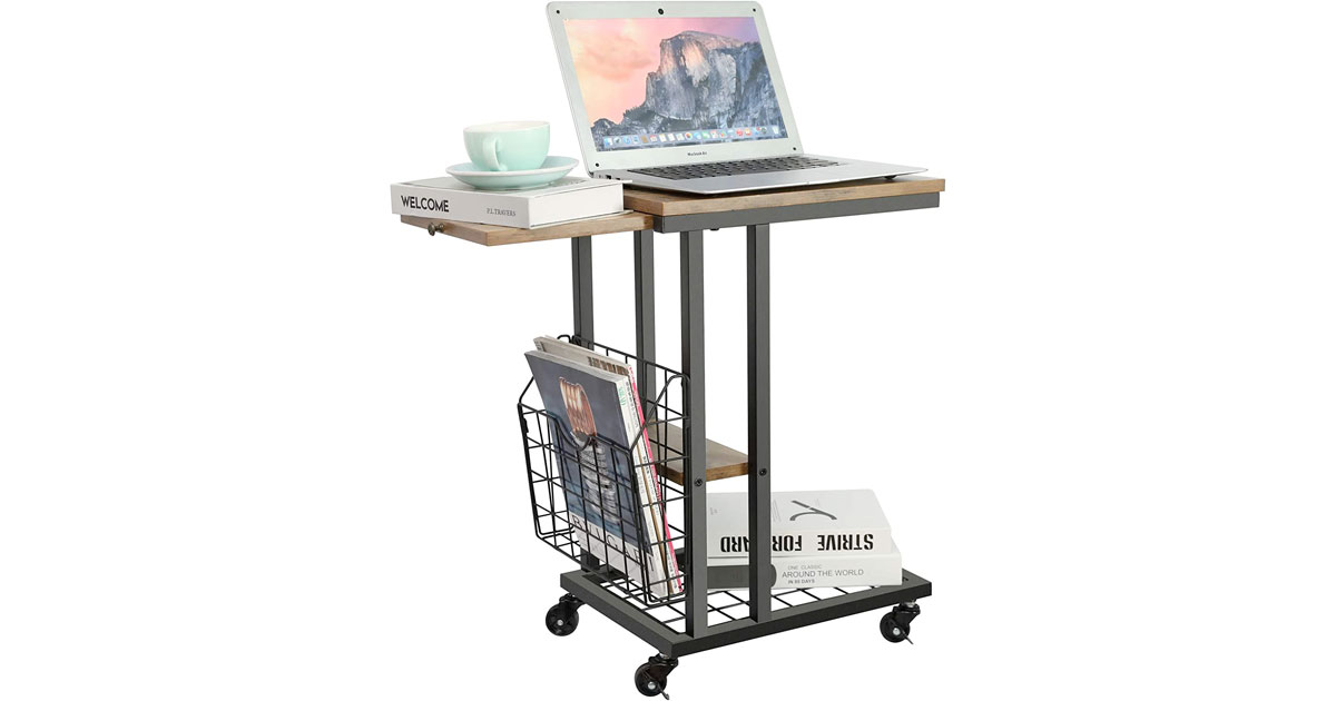 Amazon：Coffee Laptop Snack Table with Wheels只賣$29.99