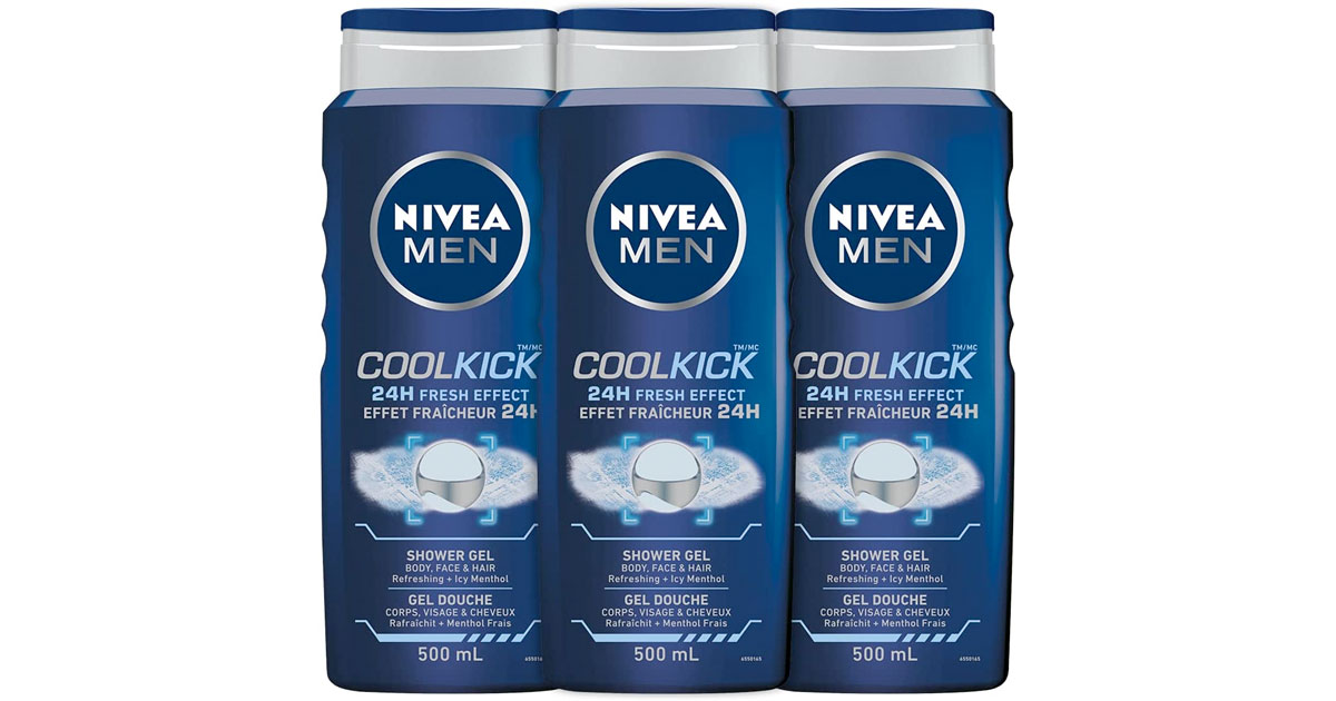Amazon:NIVEA Men Cool Kick Shower Gel (3 x 500ml)只賣$5.70(只限Amazon Prime會員)