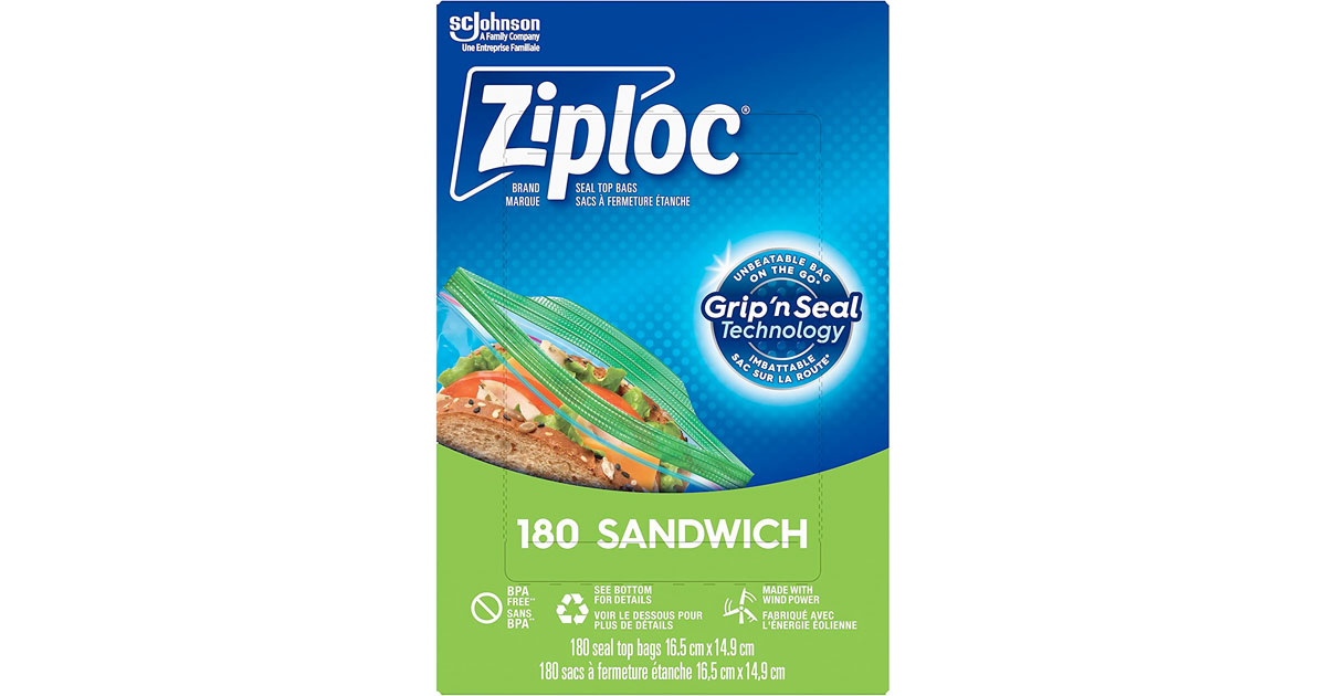 Amazon：Ziploc Snack and Sandwich Bags (180 Count)只賣$5.01