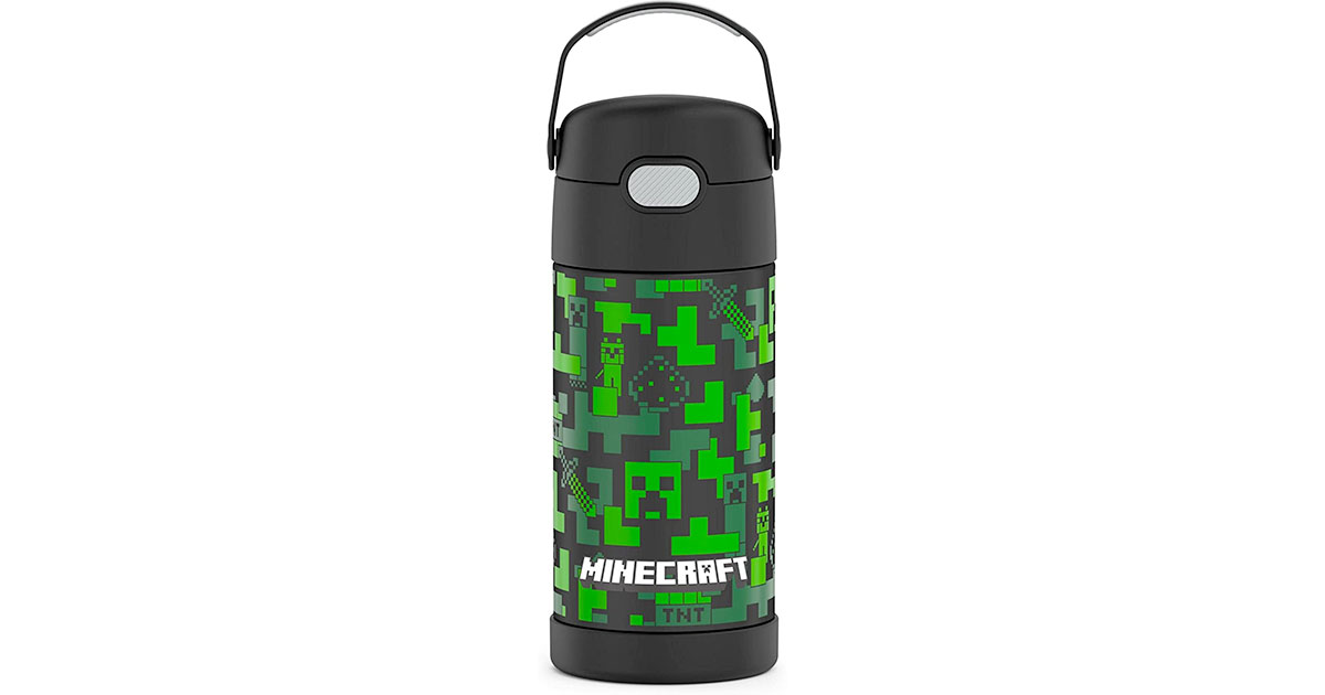 Amazon：Thermos Funtainer Minecraft 12oz Stainless Steel Vacuum Insulated Kids Straw Bottle只賣$14.97