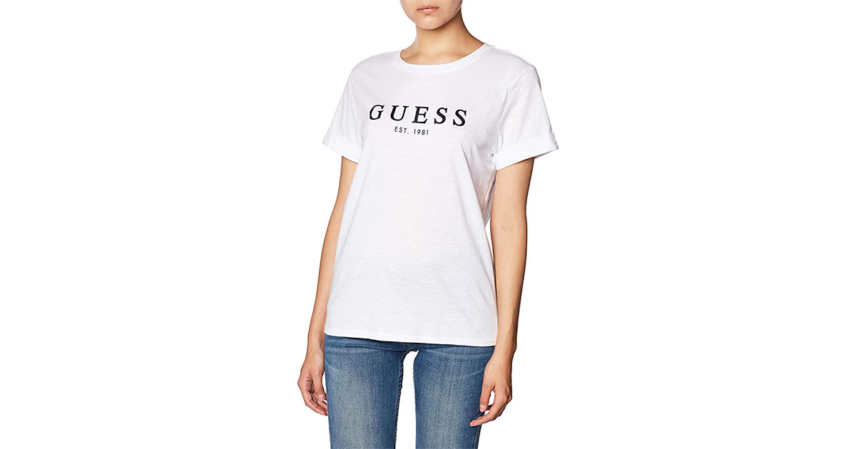 Amazon：Guess Womens 1981 Rolled Cuff Short Sleeve Tee只賣$14.96