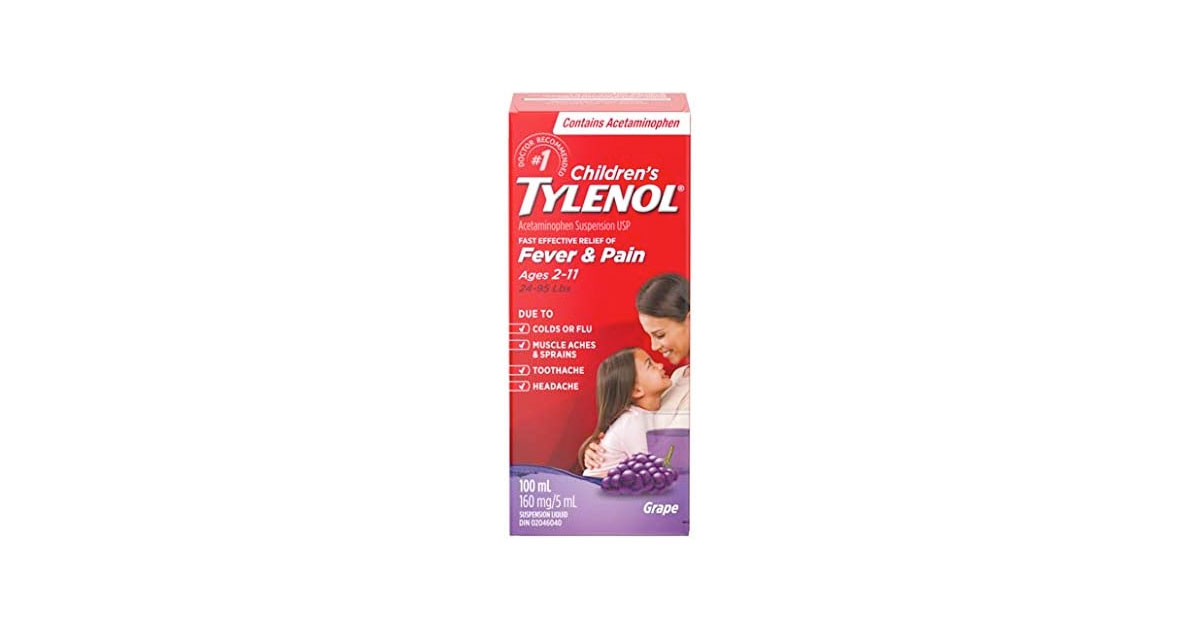 Amazon:Tylenol Children’s Liquid for Fever and Pain Relief, Grape Punch Flavour (100ml)只賣$9.99