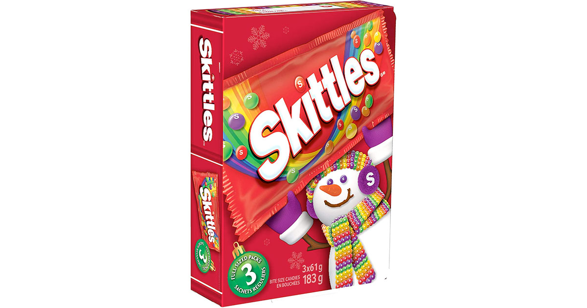 Amazon：Skittles Fun Book (3 Full-Sized Skittles 61g Pouches)只賣$3.29