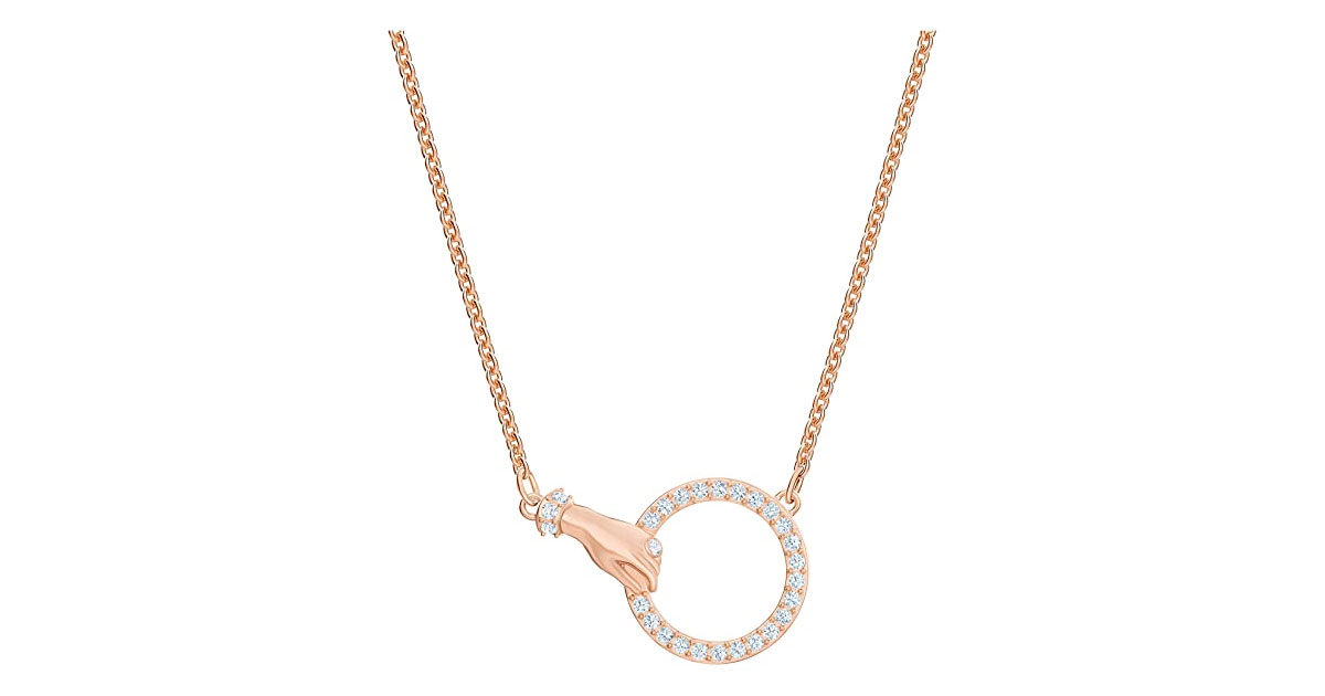 Amazon：SWAROVSKI Women’s Symbolic White Rose-gold Tone Plated Necklace只賣$54.96