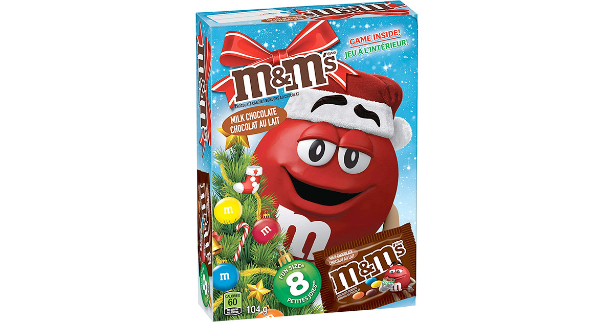 Amazon：M&M’s Milk Chocolate Candies Holiday Funbook (104g)只卖$3.16