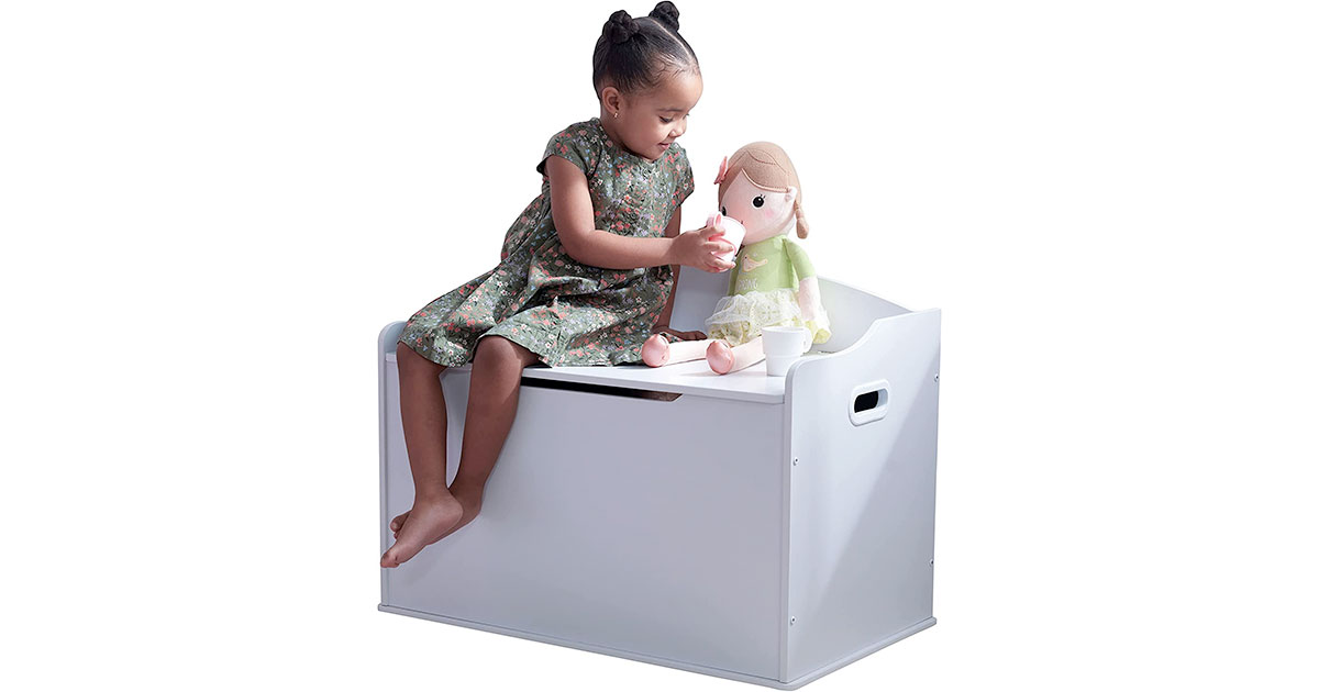 Amazon：KidKraft Austin Wooden Toy Box/Bench with Safety Hinged Lid只賣$89.99