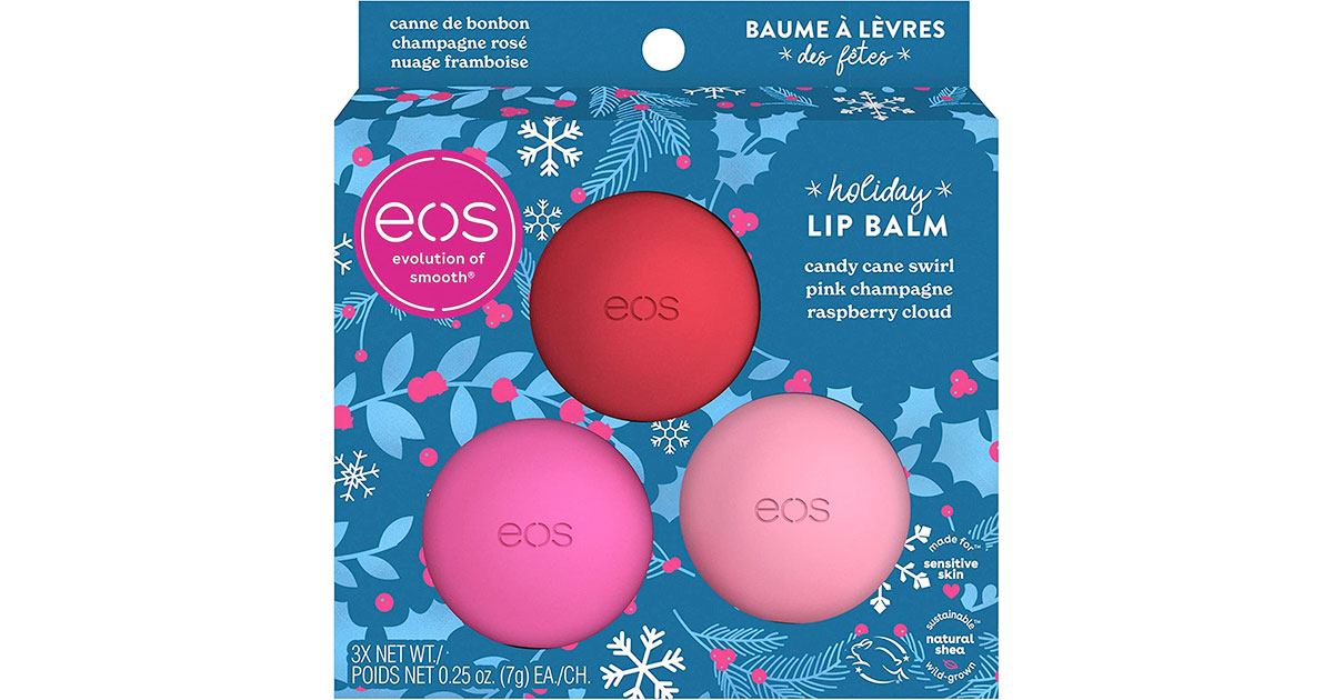 Amazon：EOS Holiday Lip Balm Spheres (3 Pack)只卖$4.99