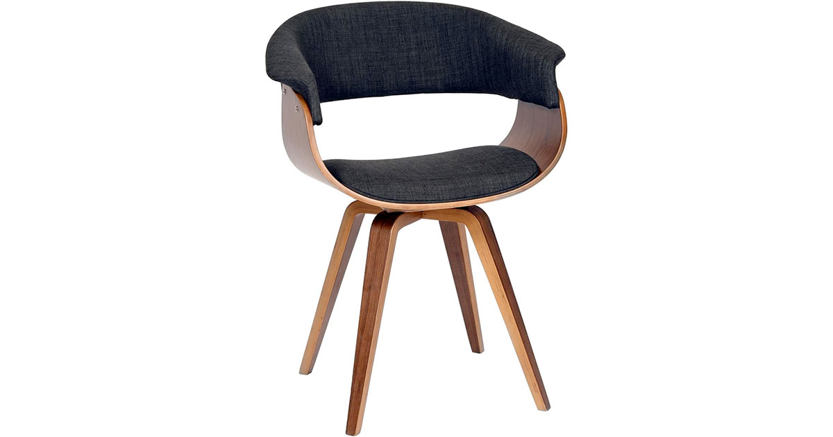 Amazon：Modern Chair in Charcoal Fabric and Walnut Wood只賣$135.99