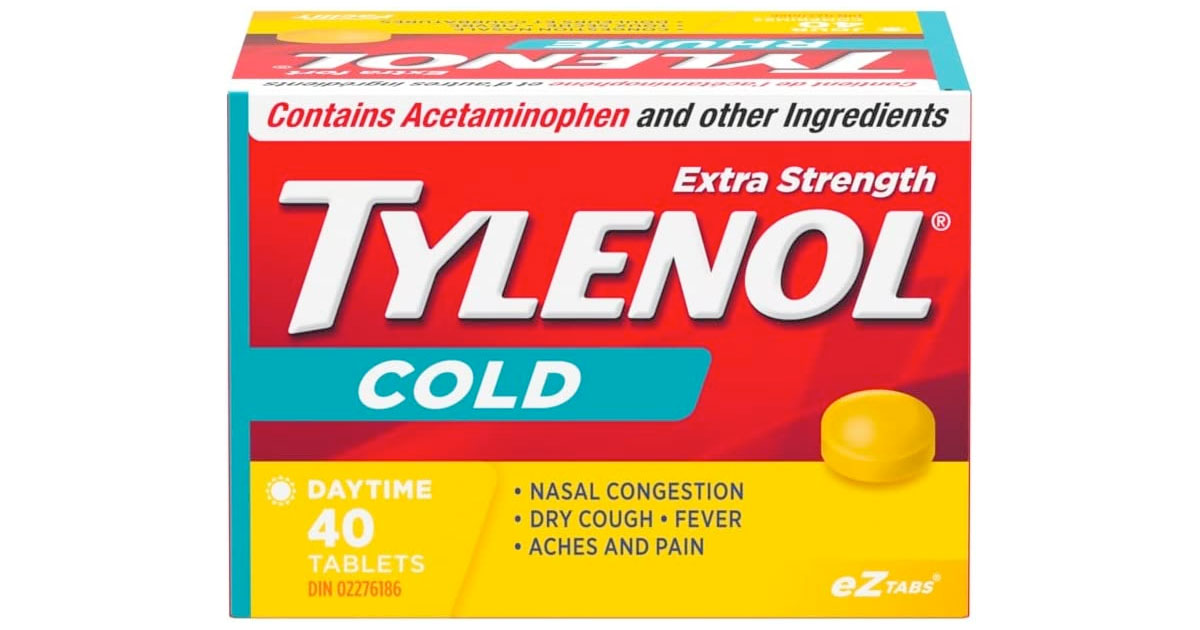 Amazon：TYLENOL Cold Daytime Extra Strength (40 eZ Tabs)只賣$14.99