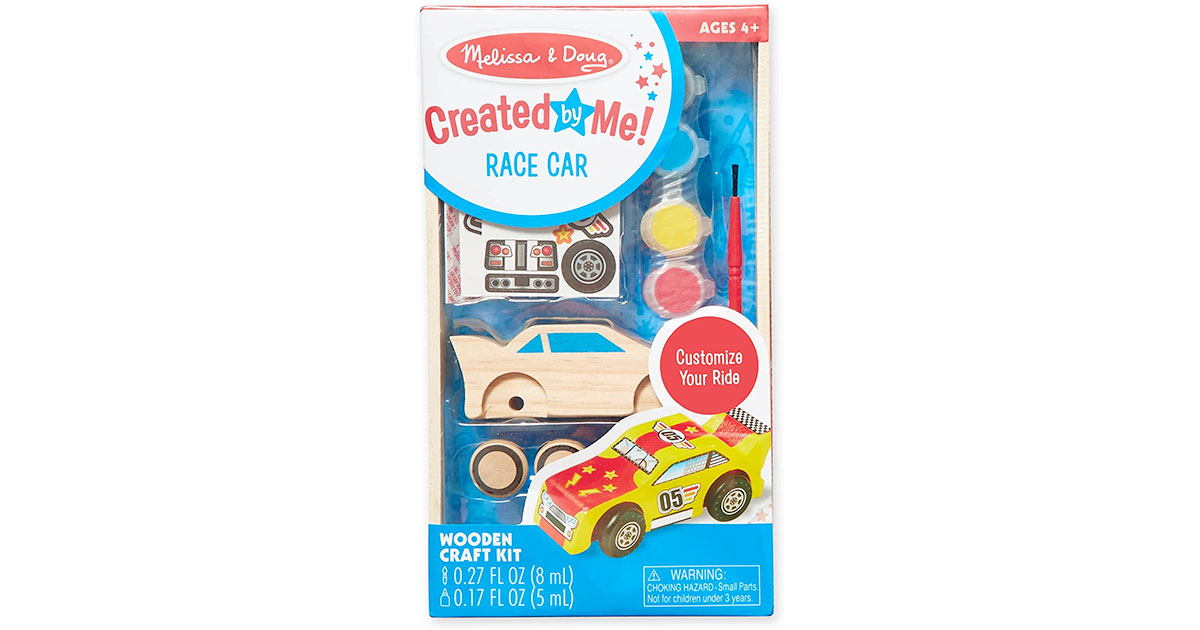 Amazon：Melissa & Doug Created by Me! Race Car Wooden Craft Kit只賣$4.68