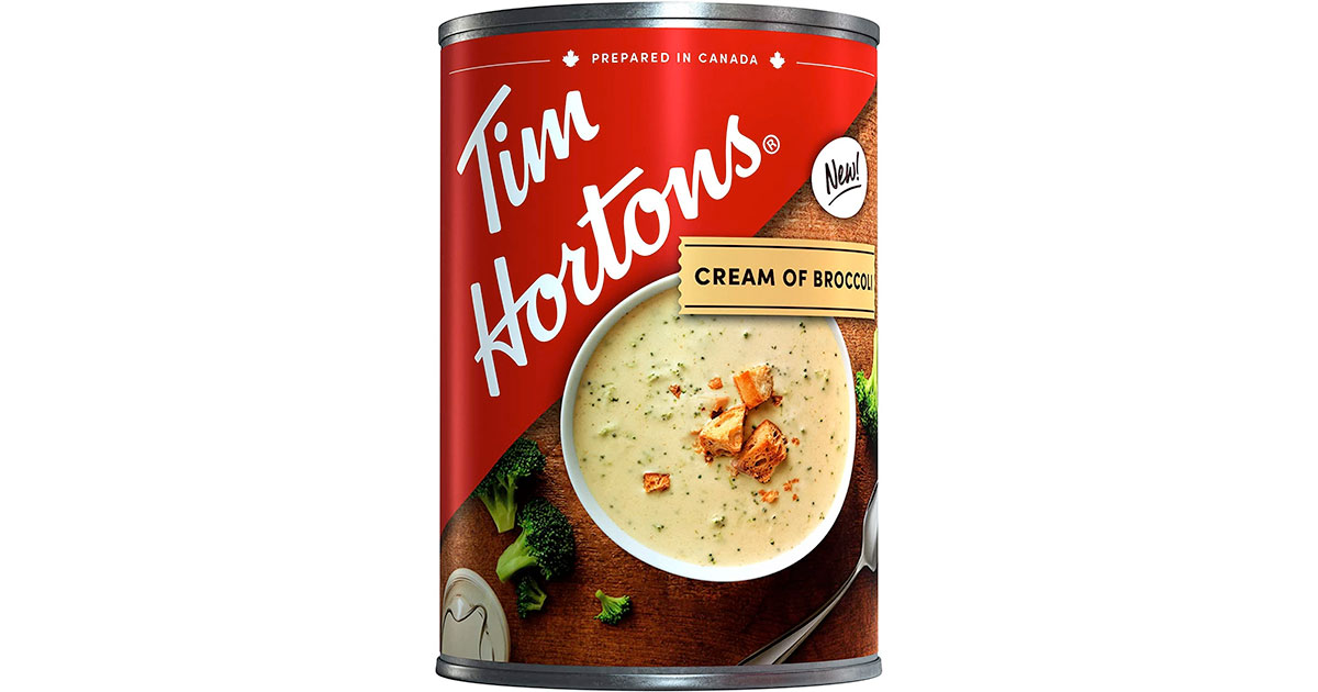 Amazon：Tim Hortons Cream of Broccoli Soup (540ml)只卖$2.97