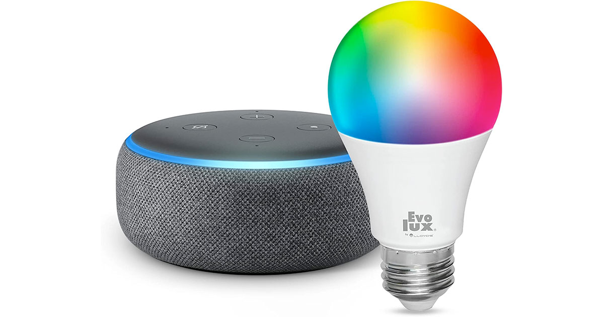 Amazon：Echo Dot (3rd Gen) + Evolux Smart Bulb只卖$34.99