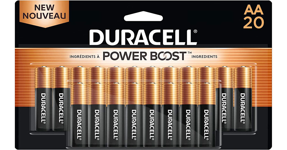Amazon：Duracell Coppertop AA Batteries (20 Count)只賣$12.99