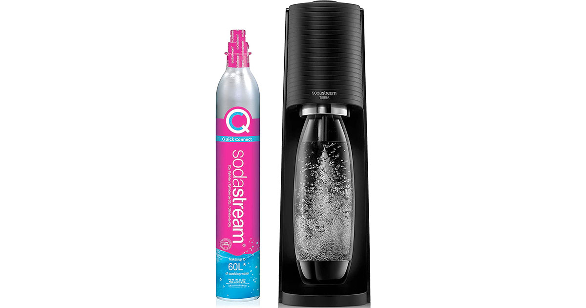 Amazon：SodaStream Sparkling Water Maker + CO2 Cylinder + 1L Dishwasher Safe Bottle只賣$69.99