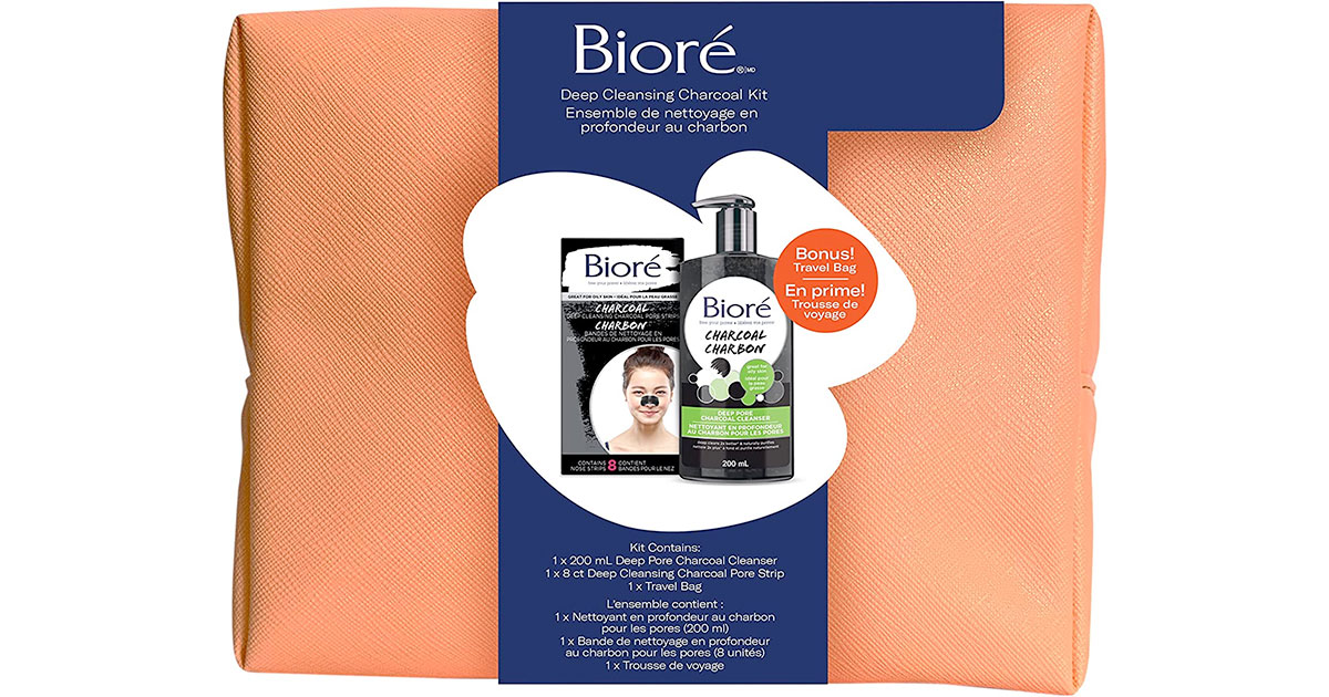 Amazon：Bioré Deep Cleansing Charcoal Gift Set with Travel Bag只賣$10.64
