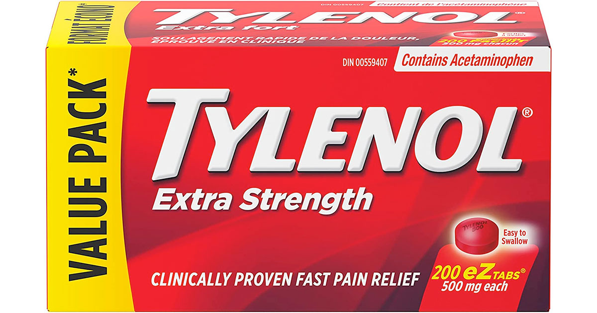Amazon：Tylenol Extra Strength (500mg, 200 eZTABS)只賣$17.97