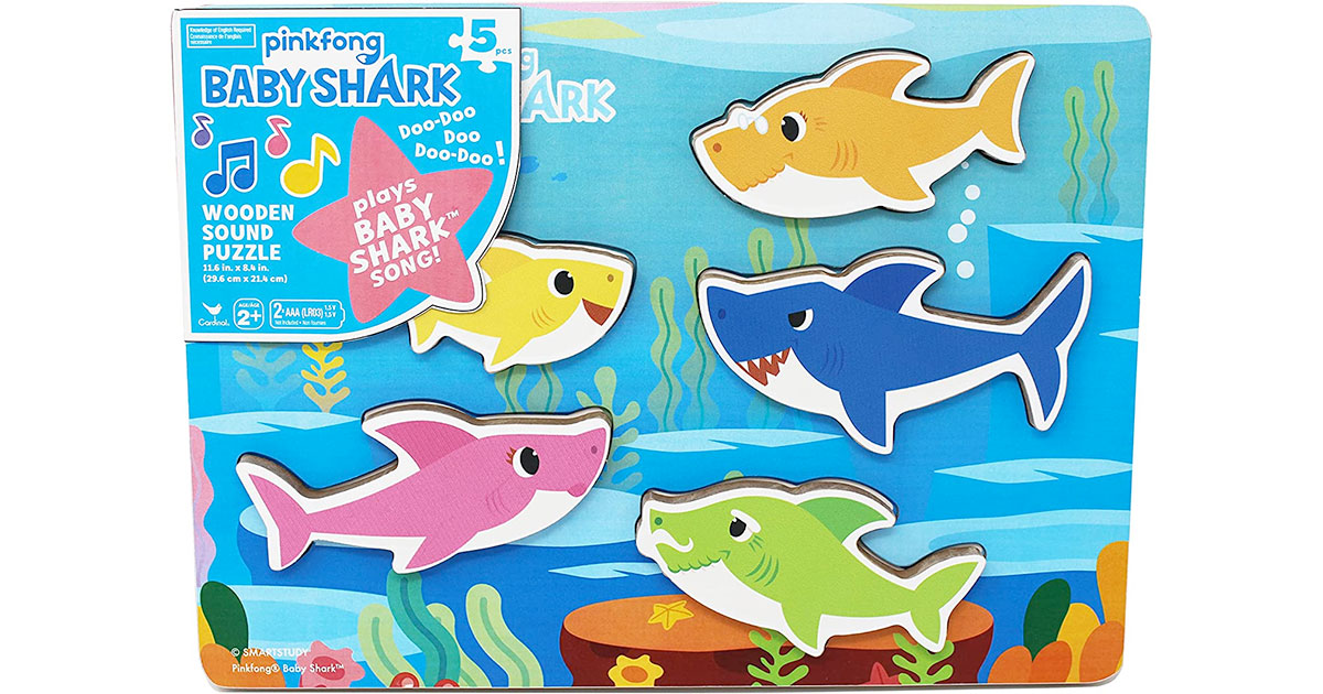 Amazon：Baby Shark Chunky Musical Wood Sound Puzzle只賣$9