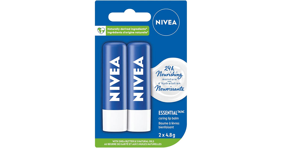 Amazon：NIVEA Lip Care Essential (2 x 4.8g)只賣$2.99