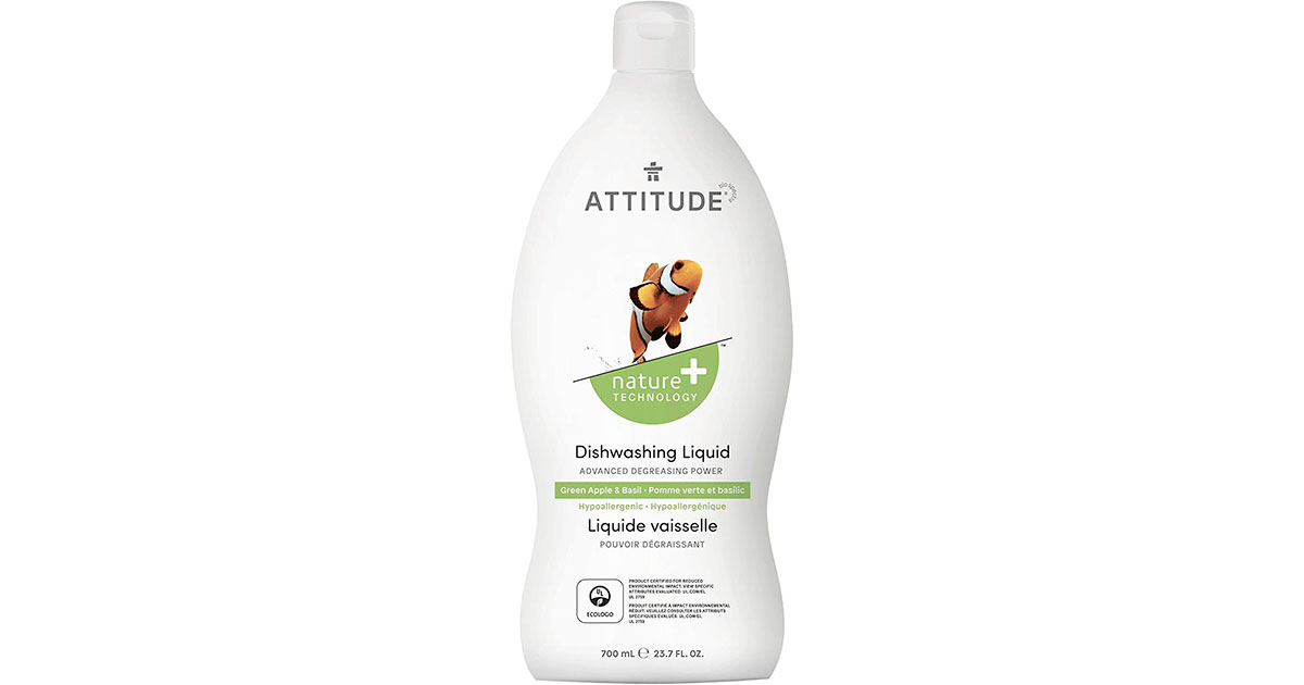 Amazon：ATTITUDE Natural Dish Soap (700ml)只賣$2.97