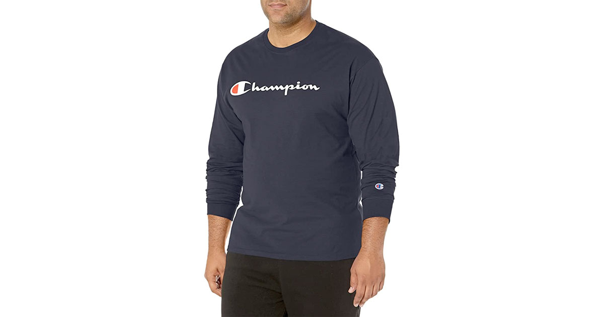 Amazon：Champion Men’s Classic Jersey Long Sleeve Graphic T-shirt只卖$16.97