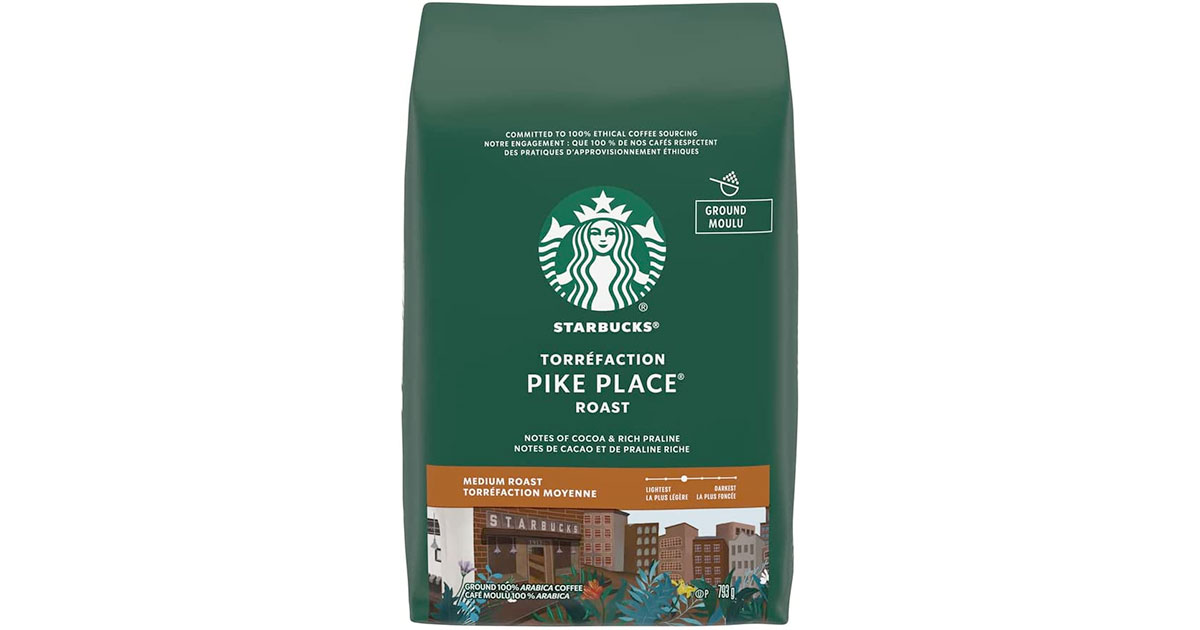 Amazon：Starbucks Pike Place Roast Ground Coffee (793g)只賣$9.97