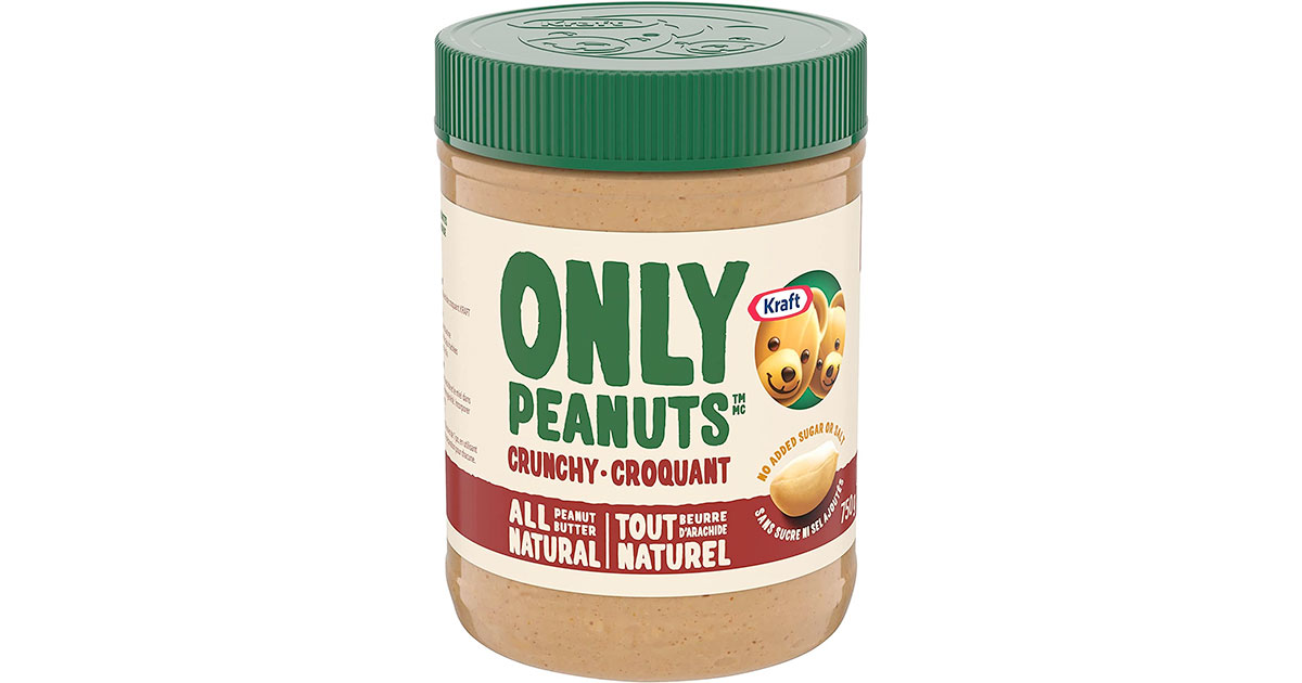 Amazon：Kraft Only Peanuts All Natural Crunchy Peanut Butter (750g)只卖$4.77