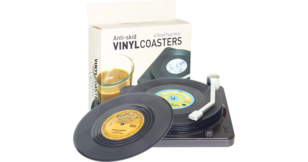 Amazon：Retro Vinyl Record Coasters (Set of 6)只賣$9.99