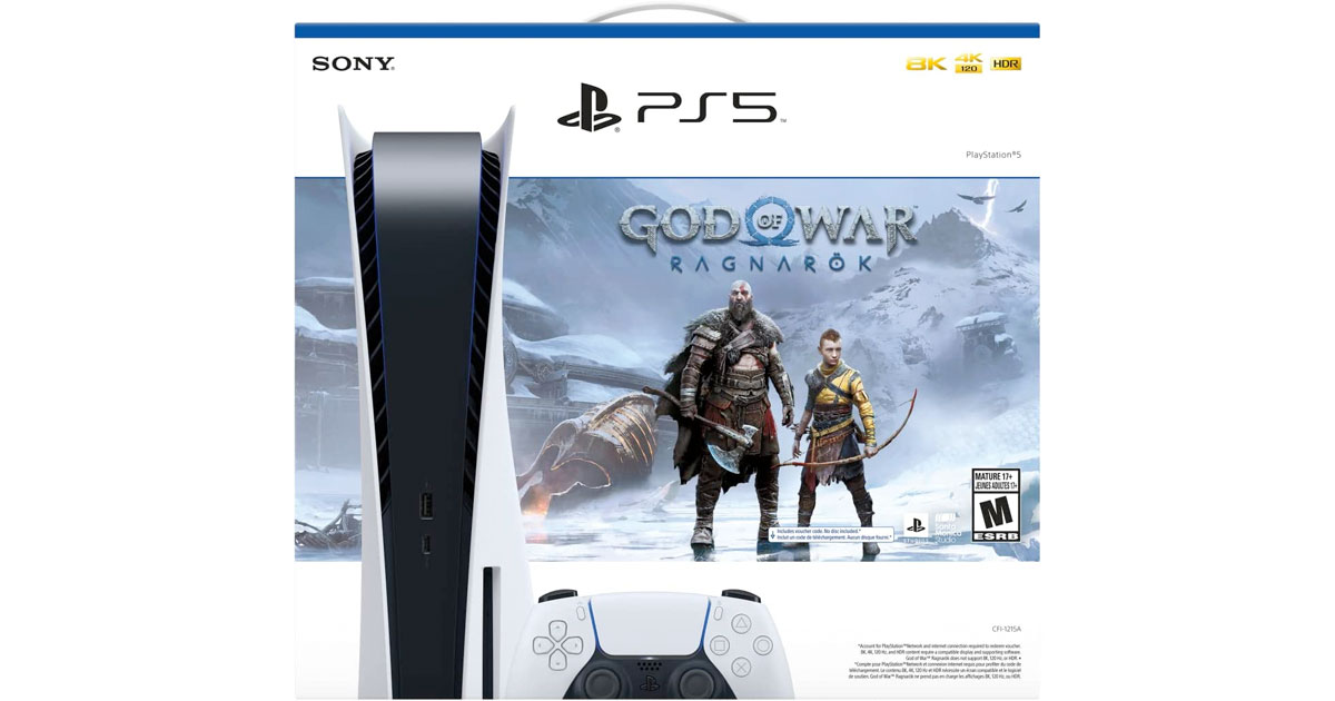Amazon：PlayStation 5 Console – Disc Edition – God of War Ragnarök Bundle只賣$669.96