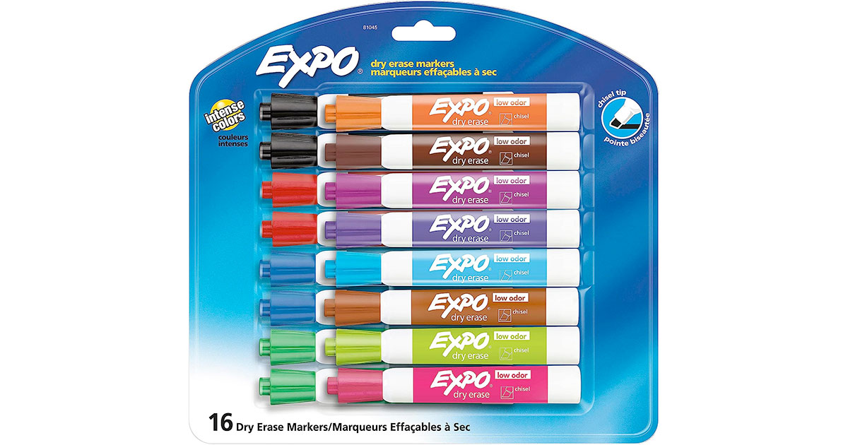 Amazon：EXPO Dry Erase Markers (16 Count)只賣$11.39