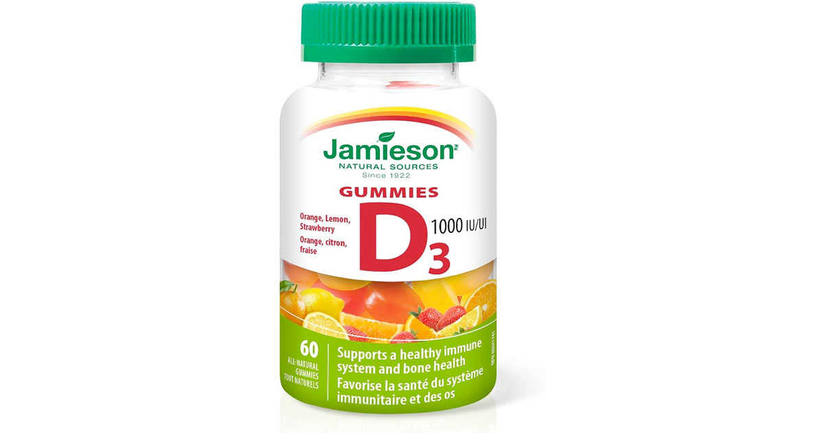 Amazon：Jamieson Vitamin D3 1,000 IU (60 Gummies)只賣$5.96