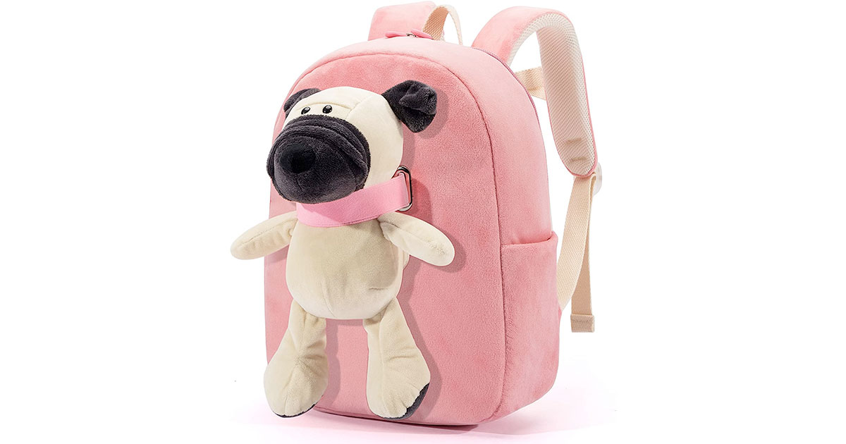 Amazon：Small Backpack with Stuffed Puppy Toy只賣$10.99