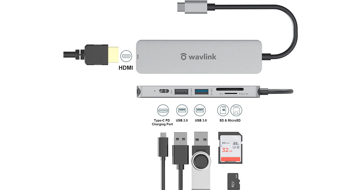 Amazon：6 in 1 USB C Hub Docking Station with HDMI只賣$9.99