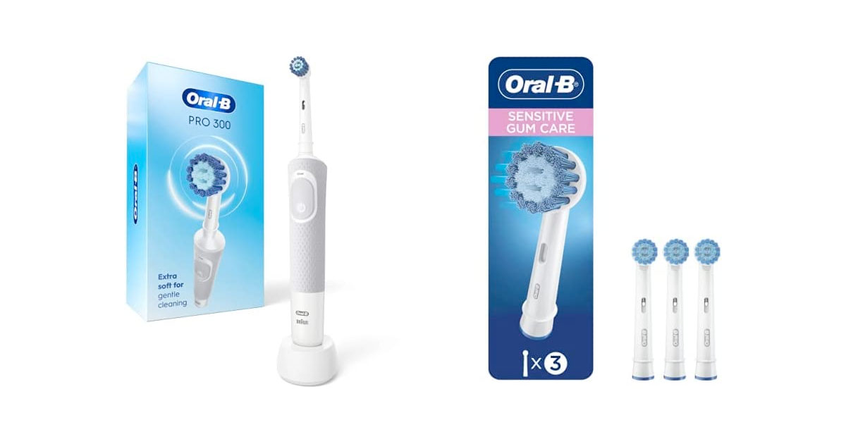 Amazon：Oral B Pro 300 Sensitive Clean Vitality Electric Toothbrush + 3 Extra Heads只賣$35.70