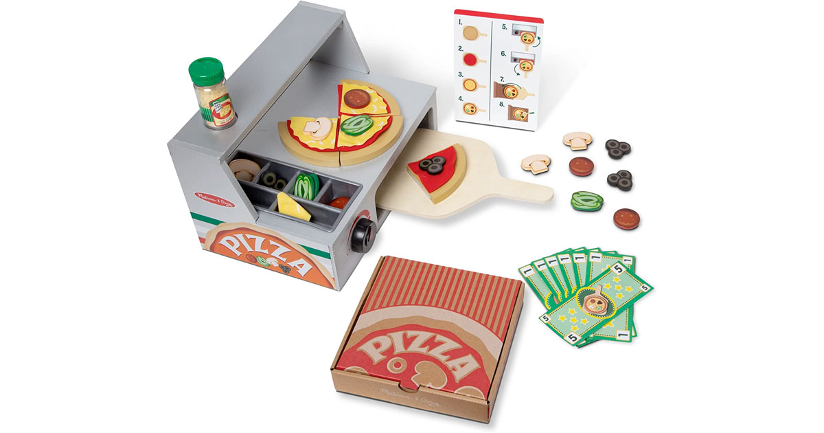 Amazon：Melissa & Doug Top & Bake Wooden Pizza Counter Play Set (34 pcs)只賣$34