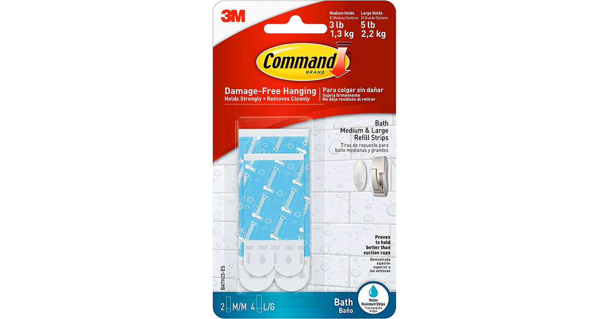 Amazon：3M Water-Resistant Bath Refill Strips (6 Count)只賣$3