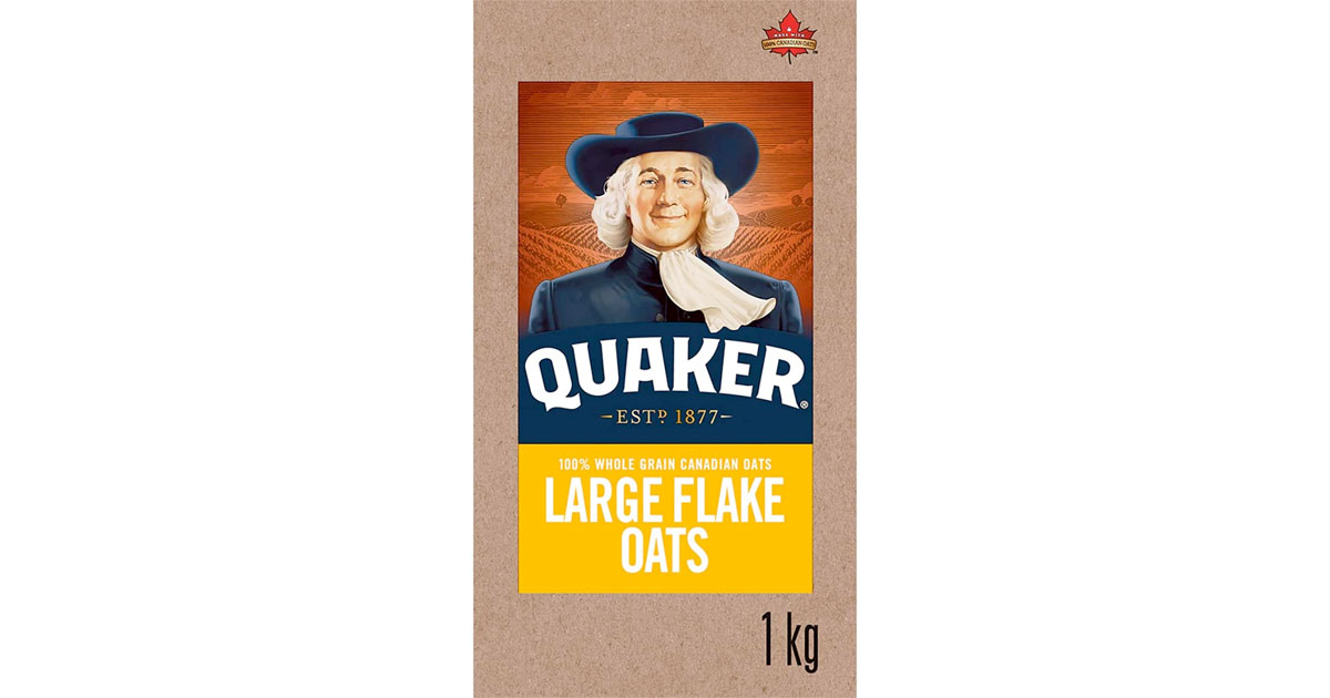 Amazon：Quaker Oatmeal Large Flake Standard Oats (1 kg)只賣$2.99