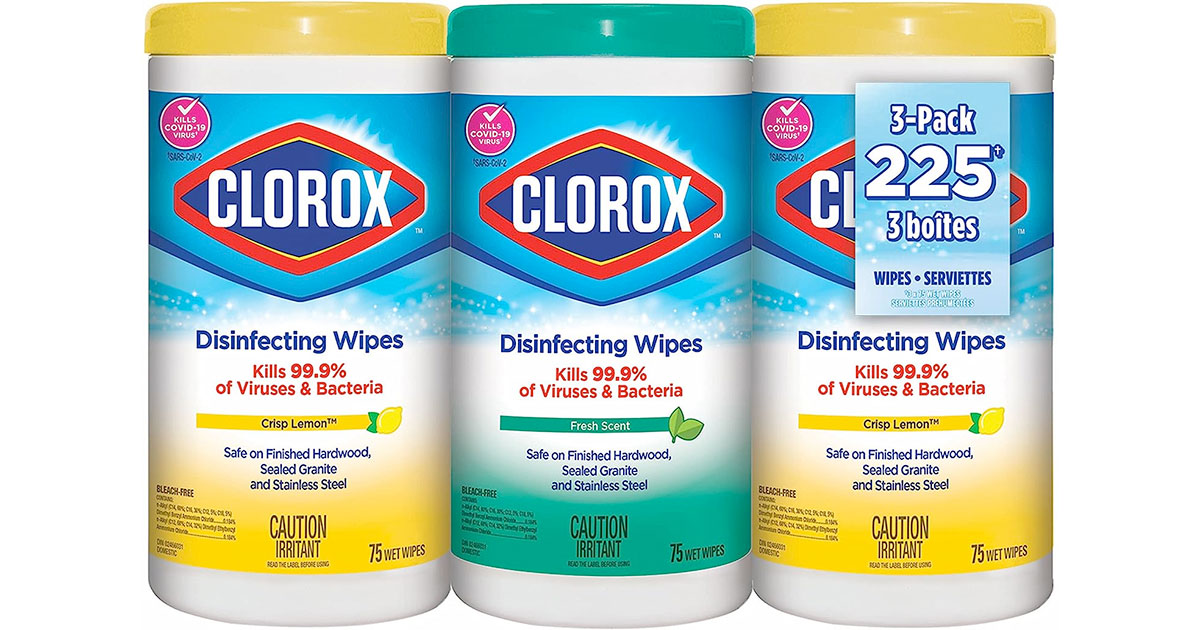 Amazon：Clorox Disinfecting Wipes (3 Pack)只賣$12.81