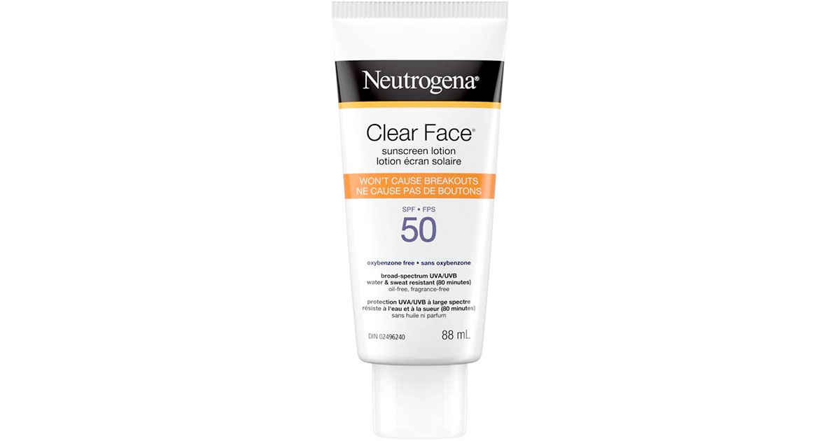 Amazon：Neutrogena Clear Face Sunscreen SPF 50 (88ml)只卖$14.39