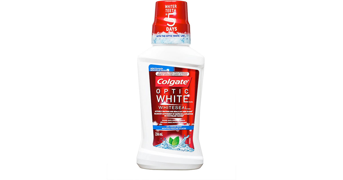 Amazon：Colgate Optic White Mouthwash (236ml)只賣$2.99