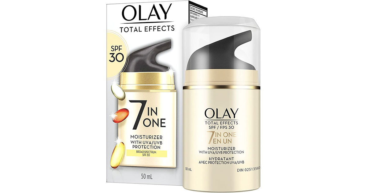 Amazon：Olay Total Effects 7-In-One Moisturizer with UVA/UVB Protection Sunscreen SPF 30 (50ml)只卖$19.99
