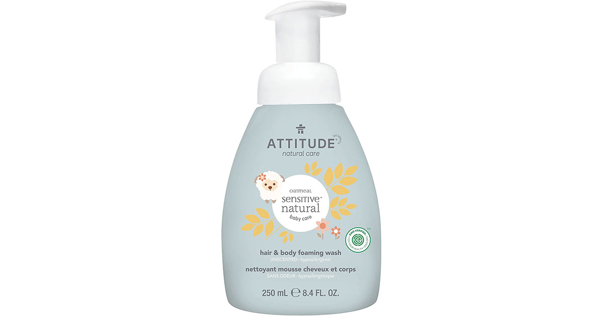 Amazon：ATTITUDE Foaming Shampoo and Body Wash for Baby (250ml)只賣$5.97