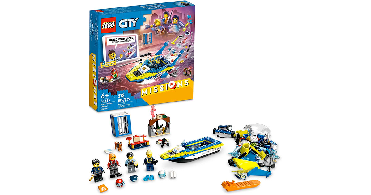 Amazon：LEGO City Water Police Detective Missions 60355 (278 pcs)只賣$39.86