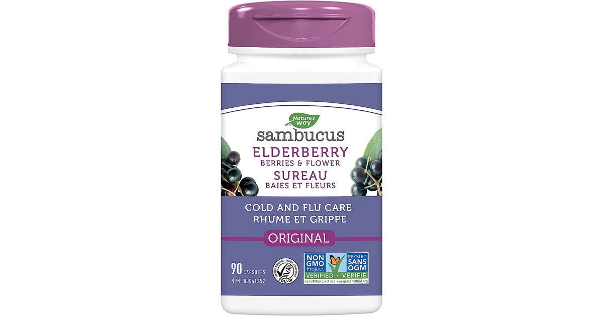 Amazon：Sambucus Elderberry Cold and Flu Care (90 Capsules)只卖$5