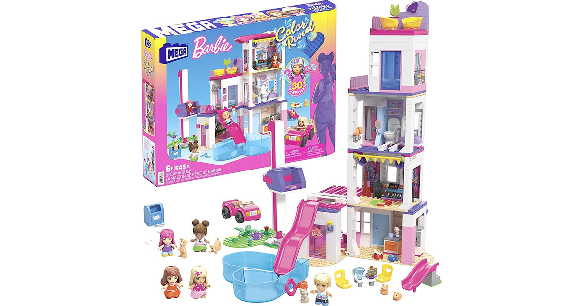 Amazon：MEGA Barbie Color Reveal Building Toy Playset for Kids (545 pcs)只賣$25
