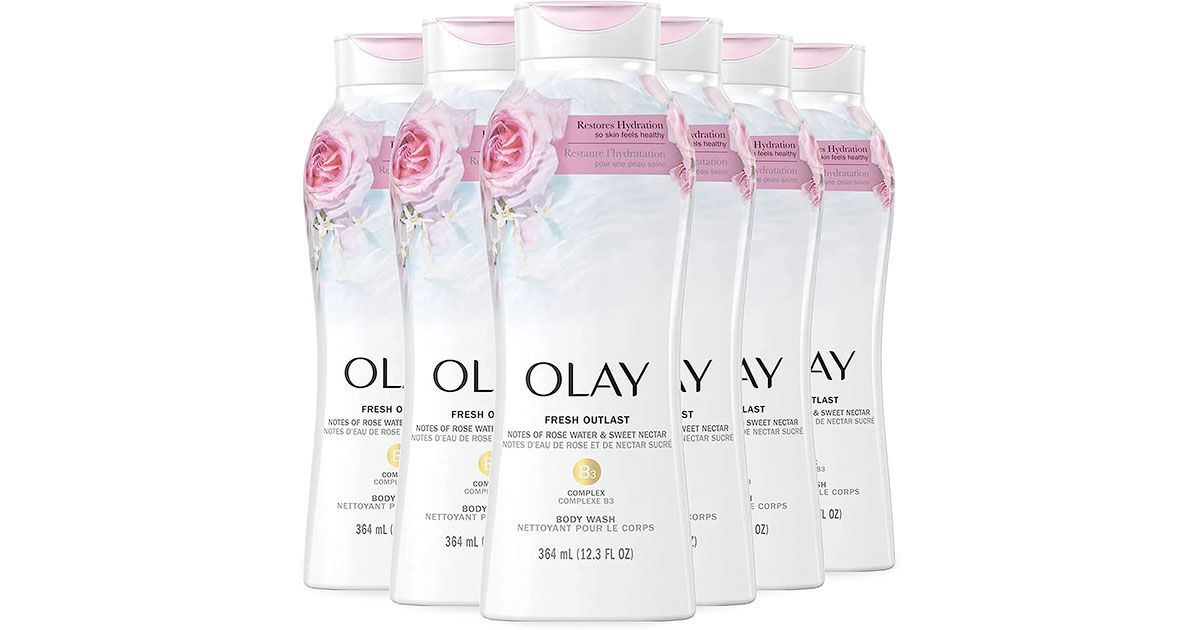 Amazon：Olay Fresh Outlast Rose Water & Sweet Nectar Body Wash (6 x 364ml)只賣$26.94