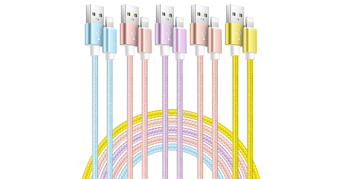 Amazon：iPhone Lightning Charging Cable (5 Pack)只卖$9.46