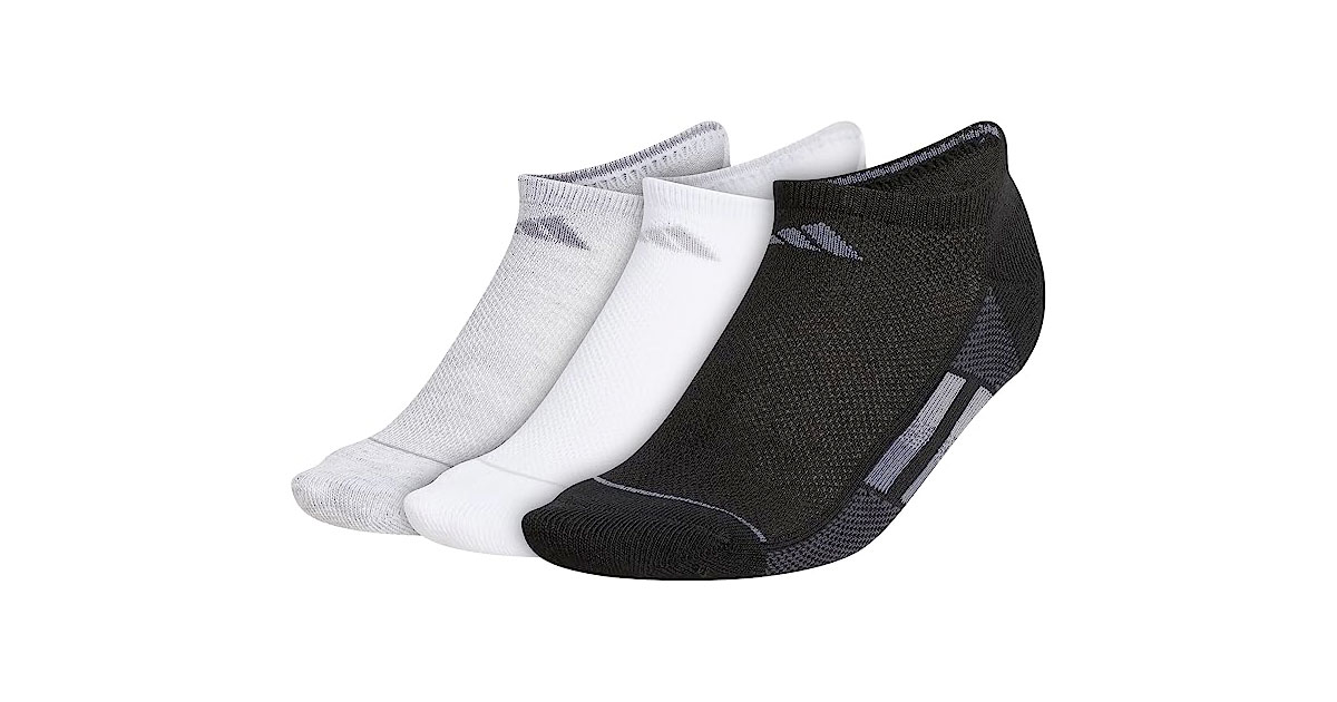 Amazon：Adidas Superlite Stripe No-Show Socks (3 Pairs)只卖$8.96