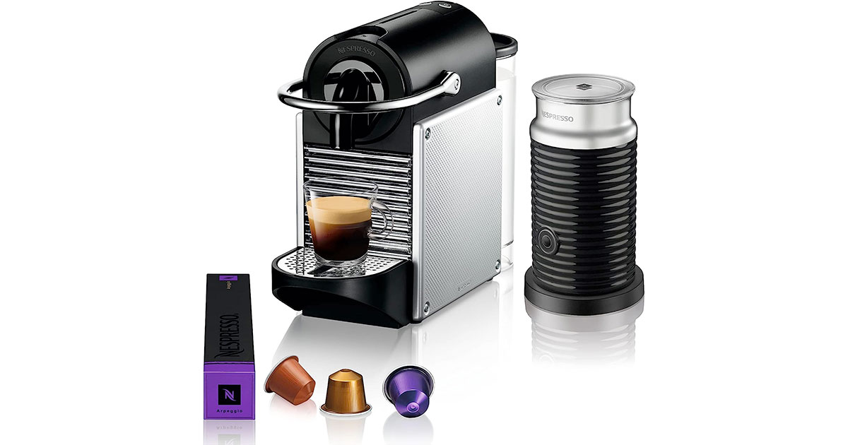 Amazon：Nespresso EN124SAECA Pixie Espresso Machine with Aeroccino by De’Longhi只卖$149.99