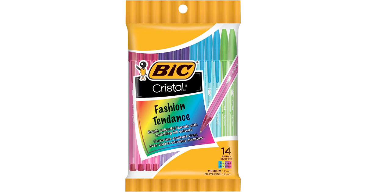 Amazon：BIC Cristal Orginal Ballpoint Pen (Assorted Colours, 14 Count)只賣$1.63